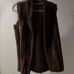 Slinky Brand Chocolate Faux Fur Vest